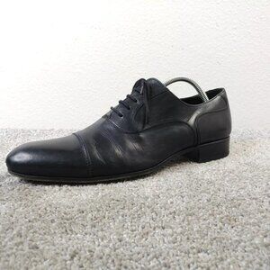 Russell & Bromley Mens UK 7 Shoes Cap Toe Oxford Lace Up Black Leather Hand Made
